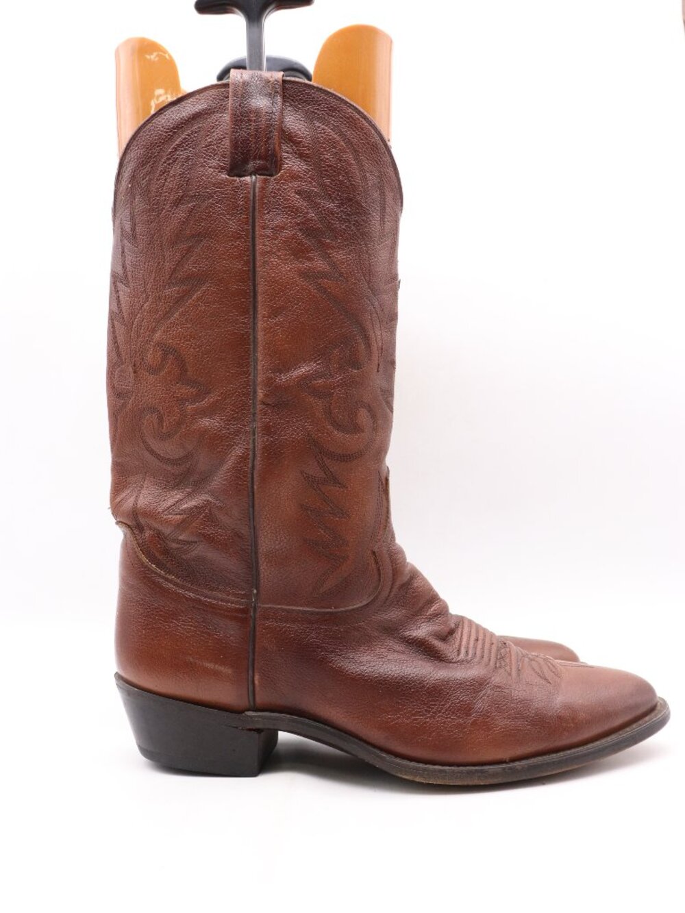 Vintage Dan Post Western Cowboy Boots Men's 11 EW Brown Leather Pull On